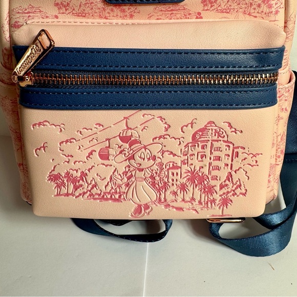 NWT. loungefly Disney Parks Riviera Resort Minnie Mini Pink Backpack Loungefly - Picture 10 of 12